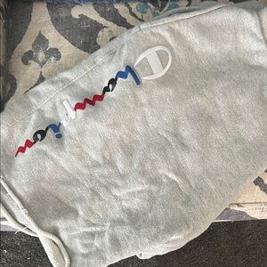 Champion Light Gray Sweatpants with Multicolor Logo